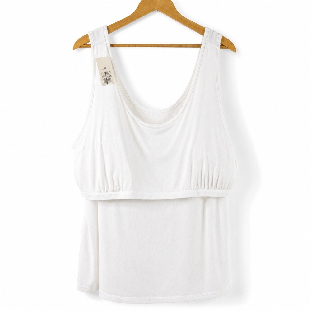 Plus size essential  layering tank with built in bra 4x NWT - Picture 3 of 4